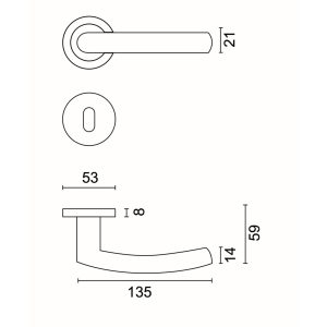 Deurkruk Pro OVAL C SHAPE ZWART R+E