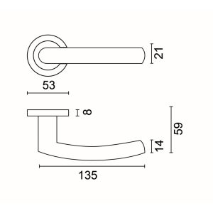 Deurkruk Pro OVAL C SHAPE ZWART R+NO KEY