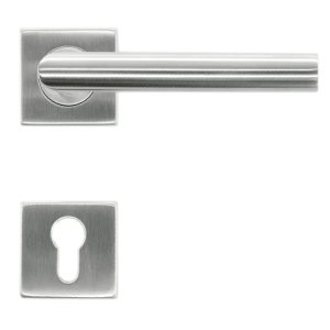 Deurkruk Pro FLAT SQUARE I SHAPE 19mm Inox Plus R+E CYL