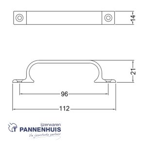 Ivana greep  96 mm opschroevend mat zwart (4231)