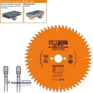 CMT Cirkelzaag voor non-ferro metalen HW 165x20x2,2 Z56 Aluminium, Composiet 25,9 x 20,2 x 1,1