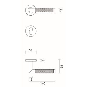 Deurkruk Pro HASHTAG ZWART R+E CYL