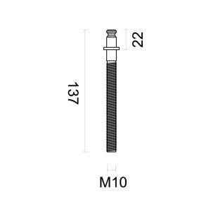 Bevestigingsset voor deurdikte >3CM M10/137MM voor trekker INOX PLUS