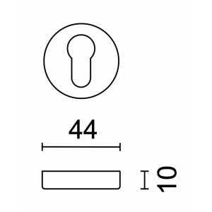 Sleutelplaatje Cilinder rond klikrozas 45MM INOX LOOK