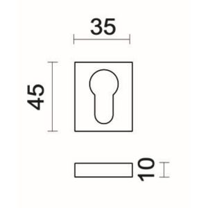 Sleutelplaatje Cilinder Square 35X45MM Wit structuur