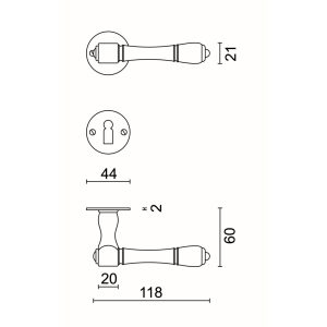 Deurkruk Pro CARRE ROEST ROND R+E