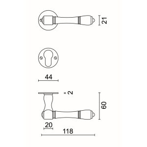 Deurkruk Pro CARRE ROEST ROND R+E CYL