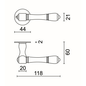 Deurkruk Pro CARRE ROEST ROND R+NO KEY