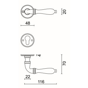 Deurkruk Pro DA VINCI INOX LOOK R+E CYL