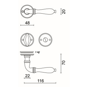 Deurkruk Pro DA VINCI INOX LOOK R+WC