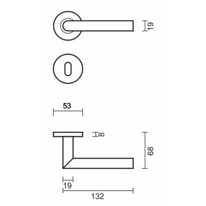 Deurkruk Pro I SHAPE 19MM CLASS 3 INOX PLUS R+E