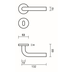 Deurkruk Pro L SHAPE 19MM CLASS 3 INOX PLUS R+E