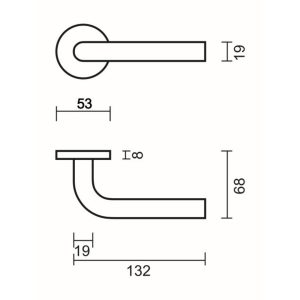 Deurkruk Pro L SHAPE 19MM CLASS 3 INOX PLUS R+NO KEY