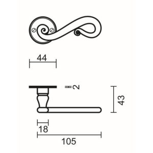 Deurkruk Pro ROMANA IJZER ROND R+NO KEY