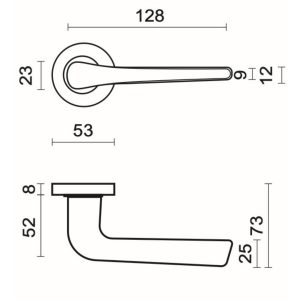 Deurkruk Pro SIPORA ZWART R+NO KEY