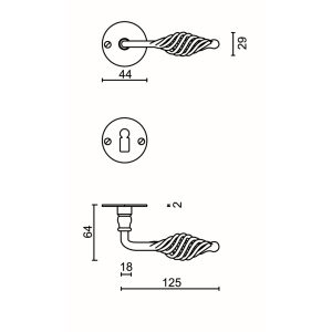 Deurkruk Pro SPIRALUS IJZER ROND R+E