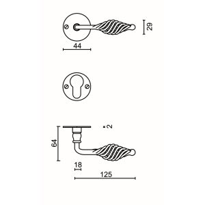 Deurkruk Pro SPIRALUS IJZER ROND R+E CYL