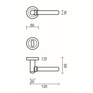 Deurkruk Pro VIA INOX LOOK R+E