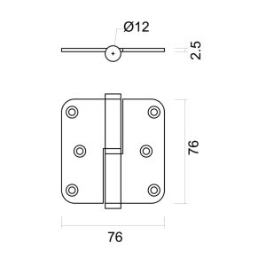 Paumel HDD 76X76X2,5 INOX 201 LINKS