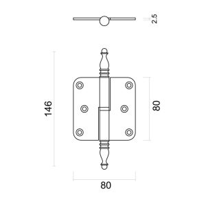 Paumel HDD 80X80X2,5  VAAS INOX PLUS LINKS