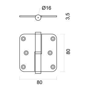 Paumel HDD 80X80X3,5 INOX 201 LINKS