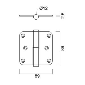 Paumel HDD 89X89X2,5 INOX 201 LINKS