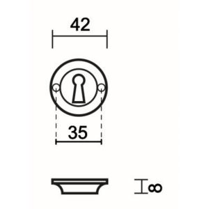 Sleutelplaatje BB Rond Retro 43MM Classic ANNA-LUCIA INOX PLUS