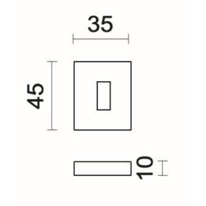 Sleutelplaatje BB SQUARE 35X45MM WIT STRUCTUUR