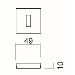 Sleutelplaatje BB SQUARE 48MM INOX LOOK