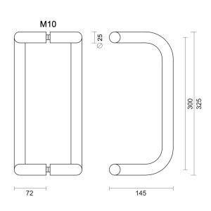 Trekker D 25/300 INOX PLUS PAAR VOOR GLAS