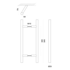 Trekker ST 25/300/500 ZWART STRUCTUUR UV PAAR DEURDIKTE>3CM