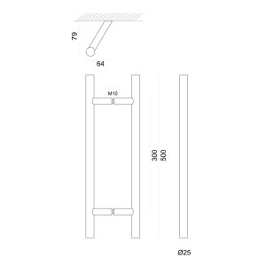 Trekker ST 25/300/500 ZWART STRUCTUUR UV PAAR VOOR GLAS