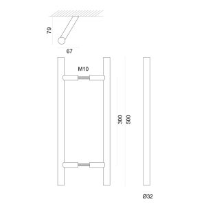 Trekker ST 32/300/500 ZWART STRUCTUUR UV PAAR DEURDIKTE>3CM