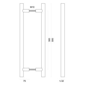 Trekker T 32/300/500 ZWART STRUCTUUR UV PAAR DEURDIKTE>3CM