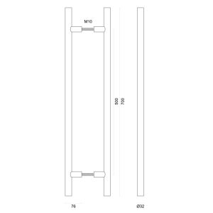 Trekker T 32/500/700 ZWART STRUCTUUR UV PAAR DEURDIKTE>3CM