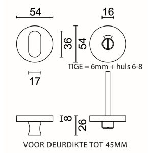 WC garnituur rond SHAPE ZERO INOX