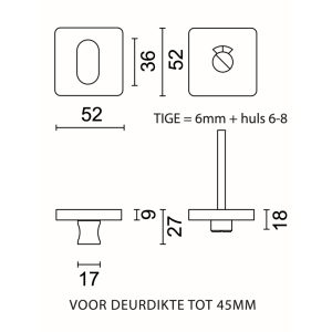 WC garnituur RONDI INOX PLUS