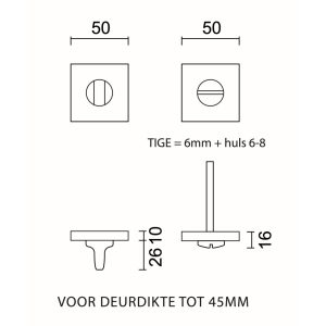 WC garnituur SQUARE 50MM MANI CROMSAT