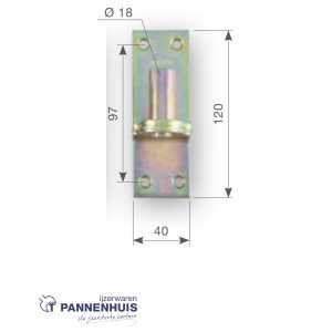 plaatduim ø 18mm – 40x120mm bicro. nr 160/2