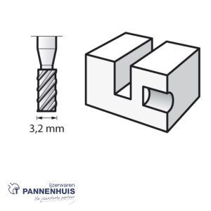 Dremel 194JA, Frees HSS cilindervorm 3,2 mm