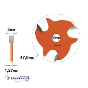 CMT Schijffrees, HW D=47,6 x 3mm S=8 Z3