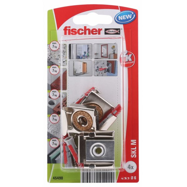 fischer spiegelhouders 4 delig inox