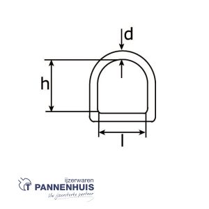 D-ring gelast 5x25x22 mm verzinkt