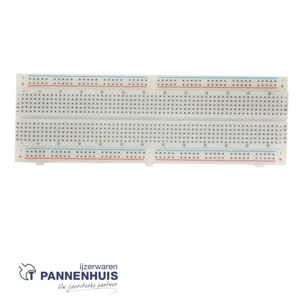 Breadboard, soldeervrij, 830 contacten, compatibel met Arduino, ABS, grijs