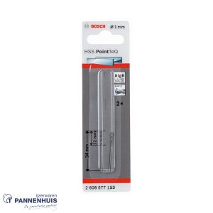 Bosch Spiraalboor HSS PointTeQ  1 mm (2 stuks)