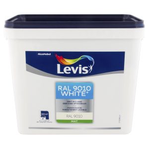 Levis muur en plafonds White+ Mat 5 L RAL9010 op=op