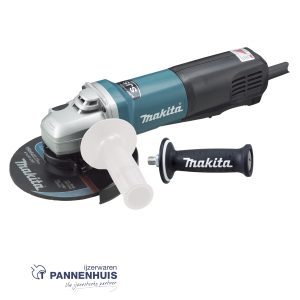 Makita 9566PCV Haakse slijper 150mm 1400W met instelbaar toerental, veiligheidsschakelaar (dodemans) + anti-vibratiehandgreep