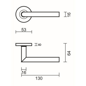 Deurkruk Pro I SHAPE 16MM INOX PLUS R+NO KEY