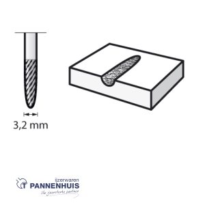 Dremel 9910, Frees HM speer-afgerond 3,2 mm