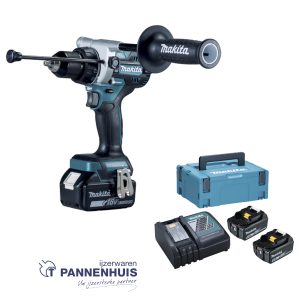 Makita DHP486RT3J Accu klopboor- en schroefmachine 13 mm LXT 18 V + 3x BL1850B + DC18RC